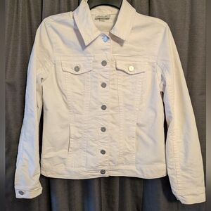Dressbarn Women's Crisp White Denim Jacket Sz. S